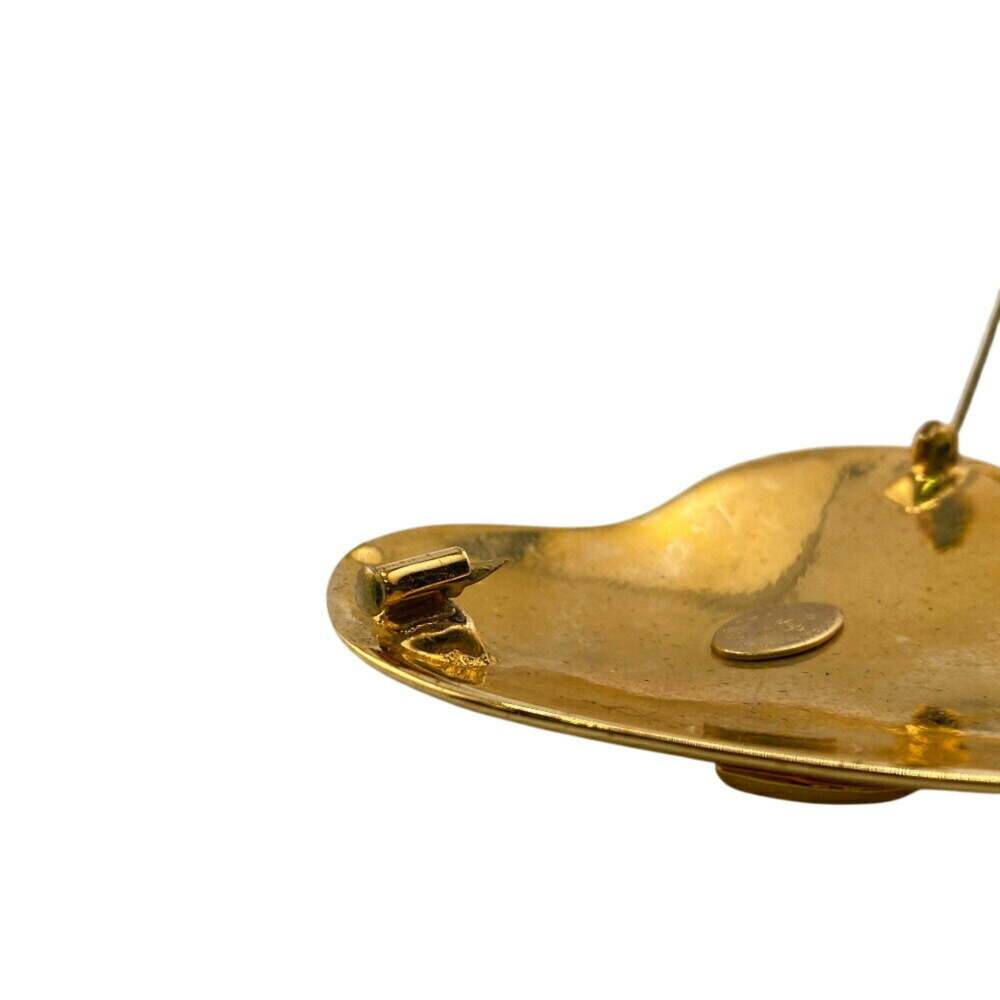 CHANEL Authentic Gold Logo Brooch - Picture 7 of 9